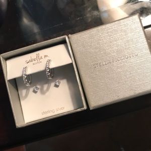 Sterling silver hoops and studs.